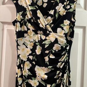 Lauren Ralph Lauren Black Floral Midi Dress